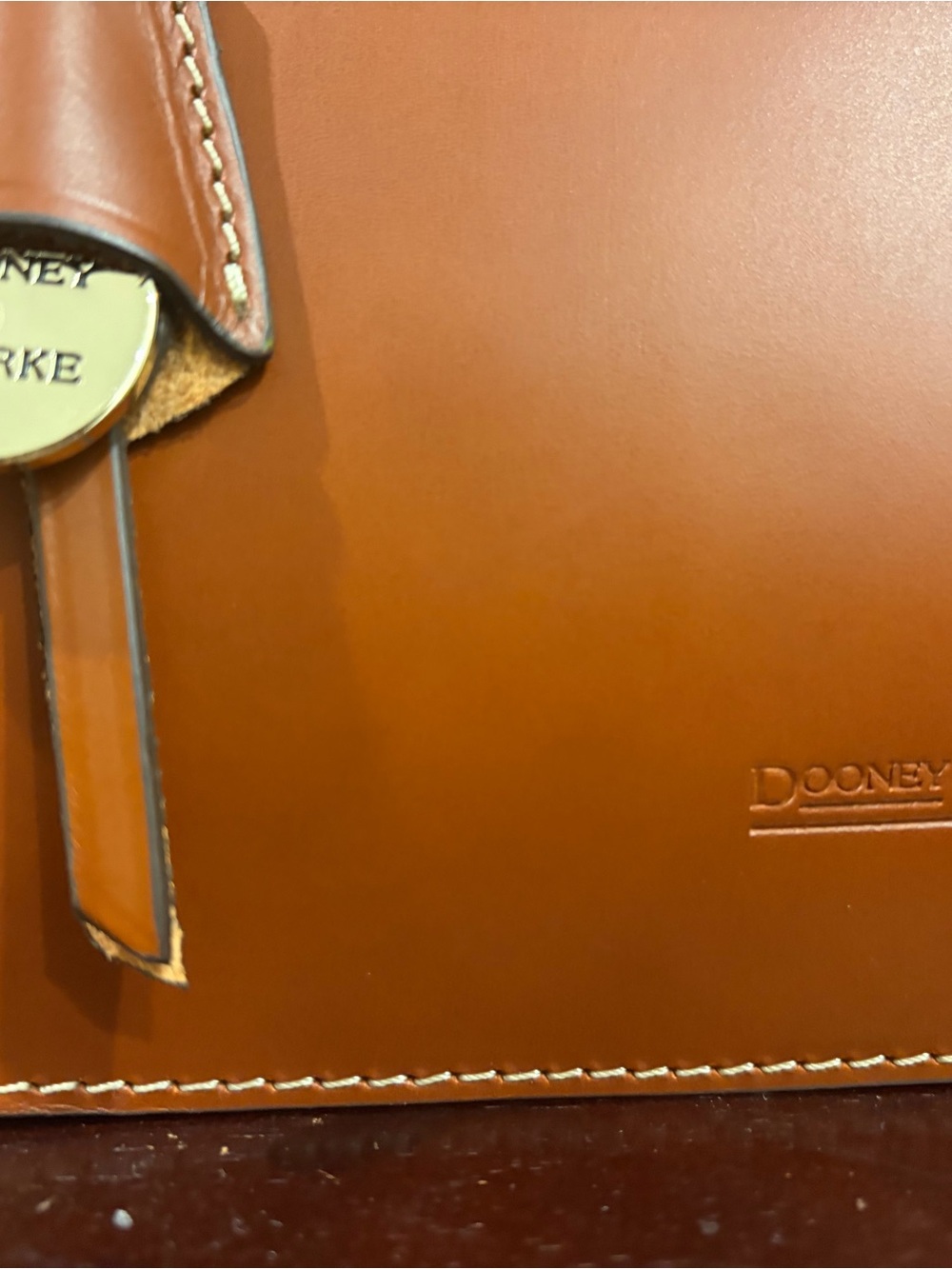 Dooney & Bourke Saddle Brown Leather Top-Handle Satchel - Picture 3 of 7